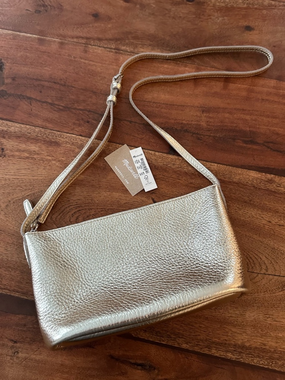 ☀️ New! MADEWELL Mini Crossbody Bag in Soft Grain Gold Metallic - Picture 3 of 12